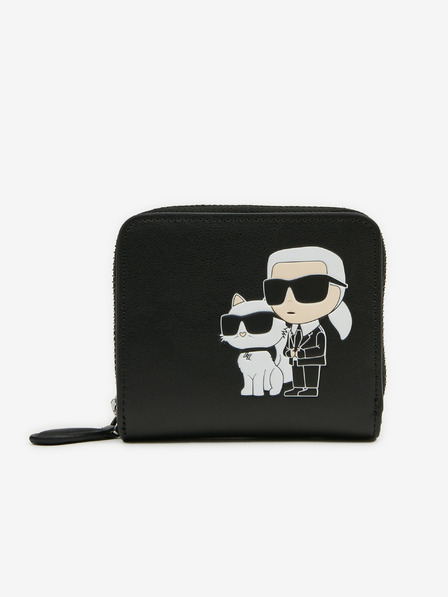 Karl Lagerfeld Portofel din piele negru pentru femei KARL LAGERFELD Ikonik