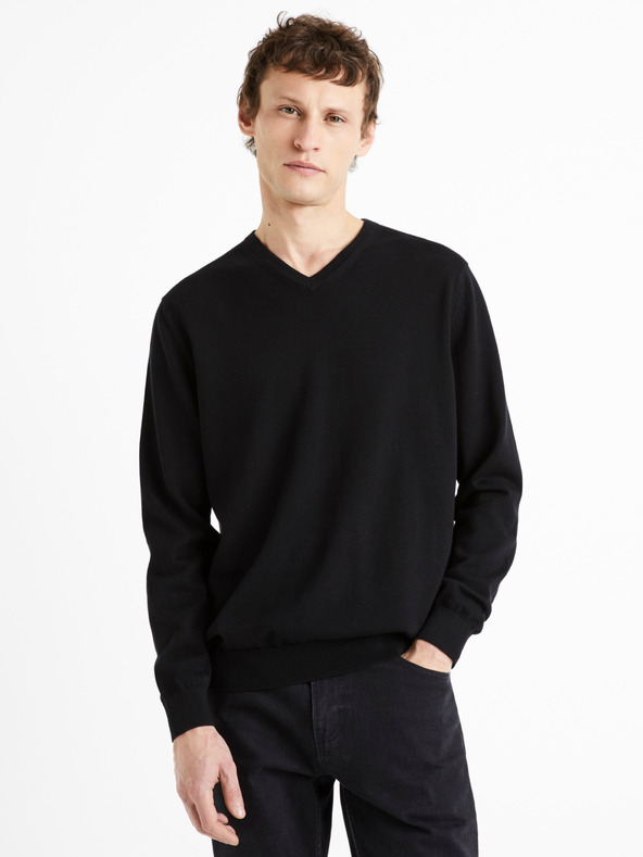Celio Decotonv Pulover Negru