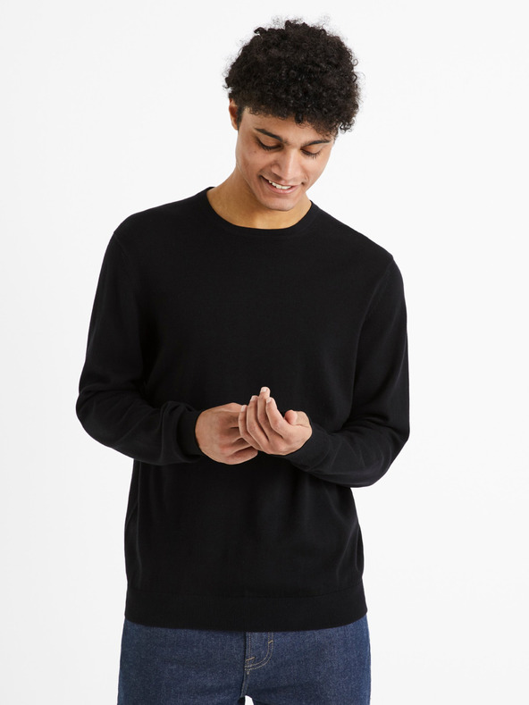 Celio Decoton Pulover Negru