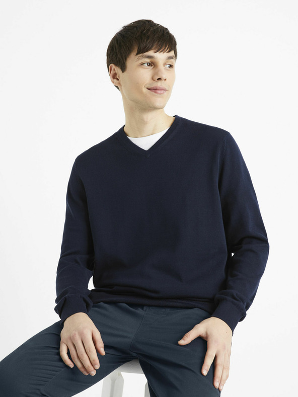Celio Decotonv Pulover Albastru