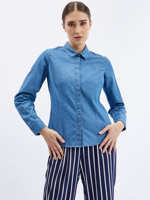 Orsay Cămașă din denim albastru pentru femei ORSAY