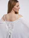 Orsay Cardigan alb de damă cu dantelă ORSAY