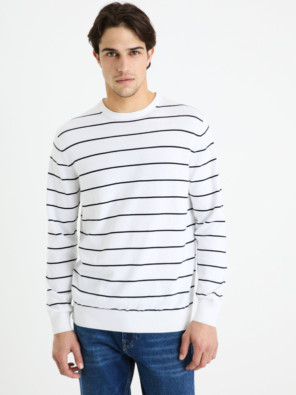 Celio Decoton Pulover Alb