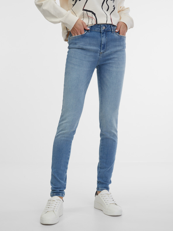 Pieces Blugi skinny fit albastru deschis Pieces Delly