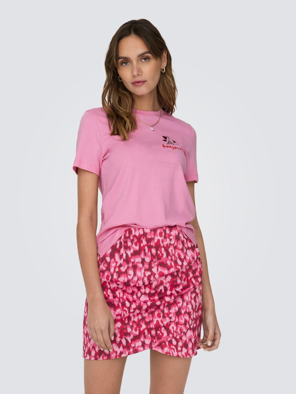 ONLY Tricou roz pentru femei ONLY Kita