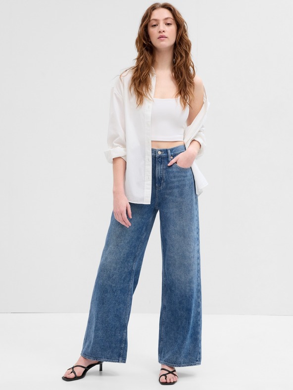GAP Blugi High Rise Wide-Leg Washwell GAP