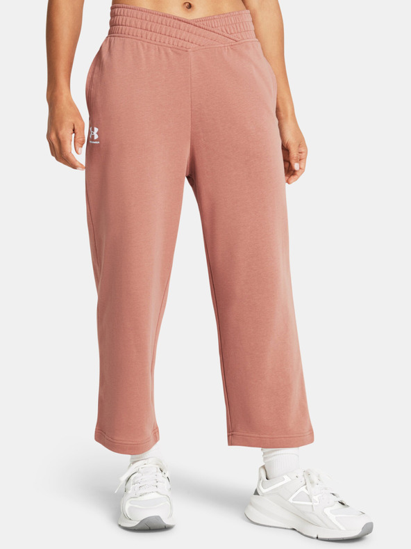 Under Armour UA Rival Terry Crop Wide Leg Pantaloni de trening Roz