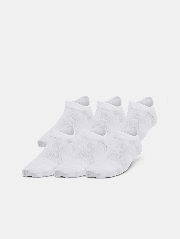 Under Armour UA Yth Essential No Show Șosete 6 perechi de copii Alb