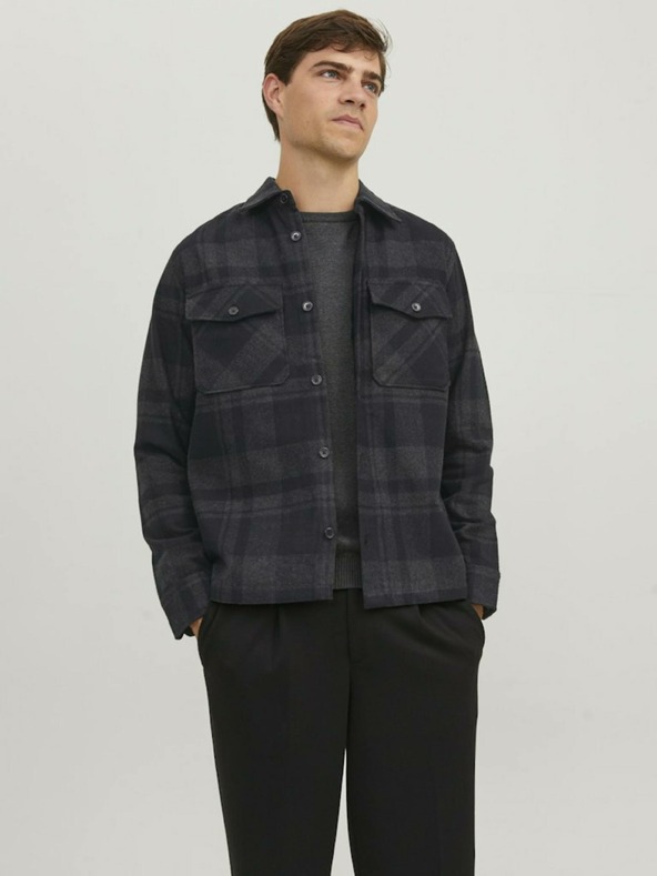 Jack & Jones Tricou Jack & Jones Roy Checked gri închis pentru bărbați
