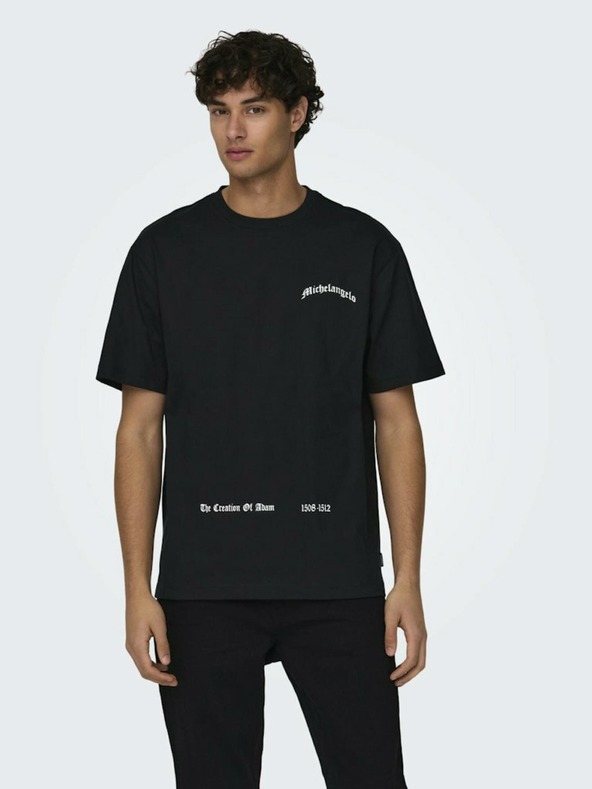 ONLY & SONS Tricou bărbați negru ONLY & SONS Apoh