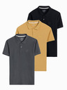 Ombre Clothing Tricou polo pentru bărbați din tricot pique, pachet de 3 Ombre Clothing