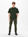 ONLY & SONS Tricou basic verde închis pentru bărbați ONLY & SONS Fred