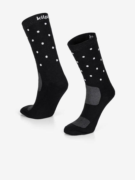 Kilpi Șosete unisex negre cu buline Kilpi DOTS