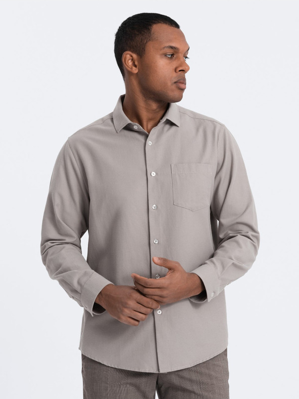 Ombre Clothing Cămașă gri pentru bărbați Ombre Clothing