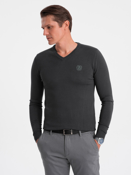Ombre Clothing Dark Grey Pulover pentru bărbați Ombre Clothing