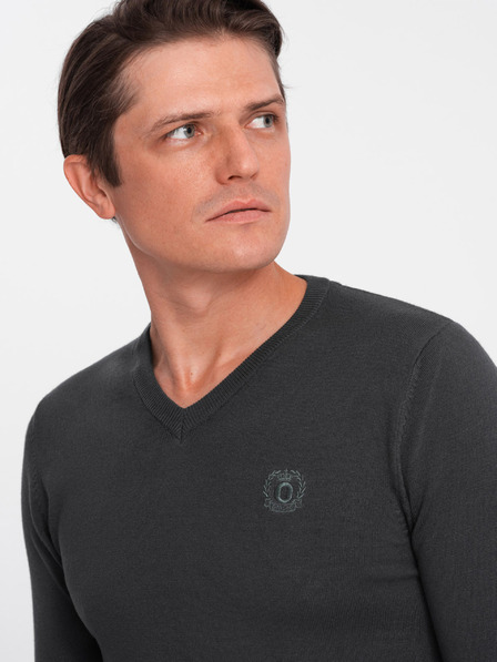 Ombre Clothing Dark Grey Pulover pentru bărbați Ombre Clothing
