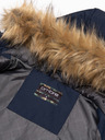 Ombre Clothing Jachetă de iarnă albastru închis pentru bărbați cu blană artificială Ombre Clothing Alaskan