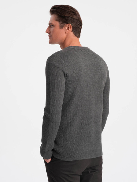 Ombre Clothing Cardigan bărbătesc gri cu buzunare Ombre Clothing