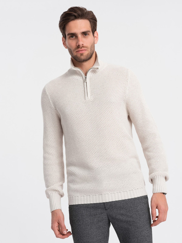 Ombre Clothing Pulover Alb