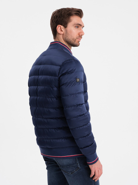 Ombre Clothing Bomber matlasat albastru închis pentru bărbați Ombre Clothing