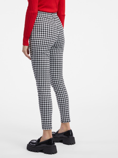 Orsay Pantaloni cu model alb și negru pentru femei ORSAY