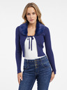 Orsay Cardigan de damă albastru cu blană artificială ORSAY