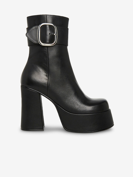 Steve Madden Botine cu toc din piele pentru femei de culoare neagră Steve Madden Siren