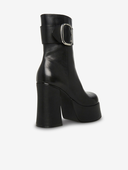 Steve Madden Botine cu toc din piele pentru femei de culoare neagră Steve Madden Siren