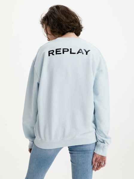 Replay Tricou Replay albastru deschis pentru femei