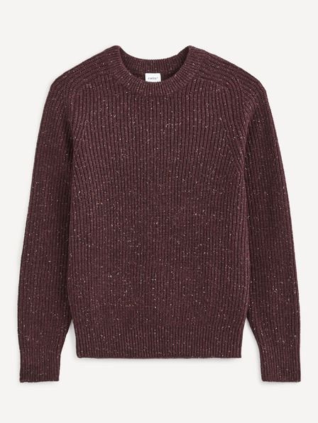Celio Pulover Celio cu dungi burgundy pentru bărbați