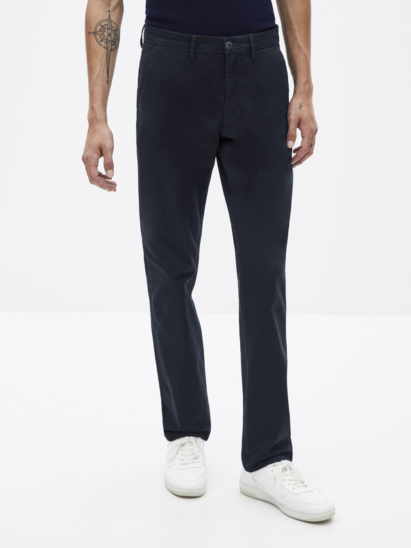 Celio Pobelt Chino Pantaloni Albastru