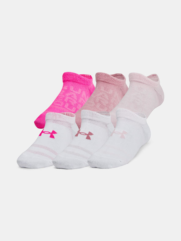 Under Armour UA Yth Essential No Show Șosete 6 perechi de copii Roz