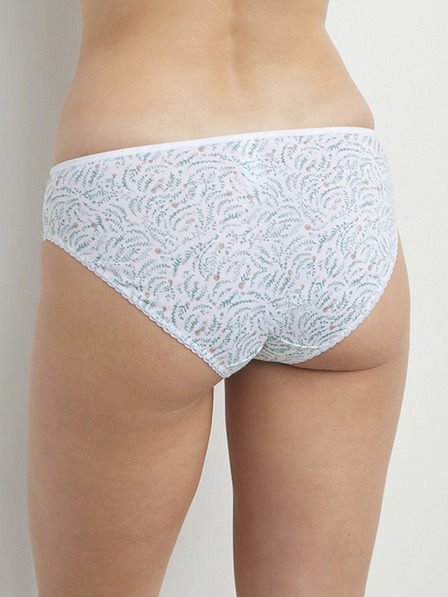 DIM Chiloți cu model albastru și alb pentru femei Dim GENEROUS COTTON BIO SLIP