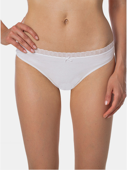 Bellinda Chiloți albi pentru femei cu detaliu din dantelă Bellinda FANCY COTTON MINISLIP