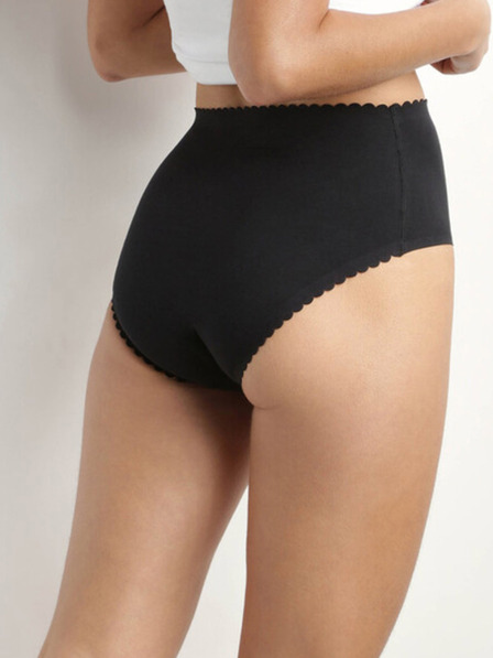 DIM Set de doi chiloți de damă în negru și bej Dim Body touch highwaist brief