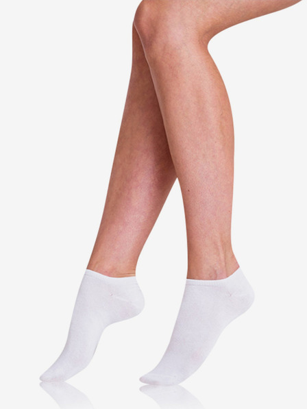 Bellinda Set de două șosete de damă albe Bellinda COTTON IN-SHOE SOCKS 2x
